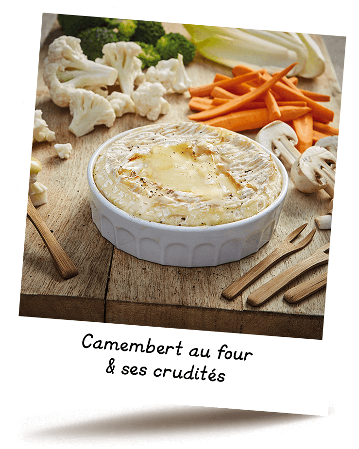 Camembert au four & ses crudités