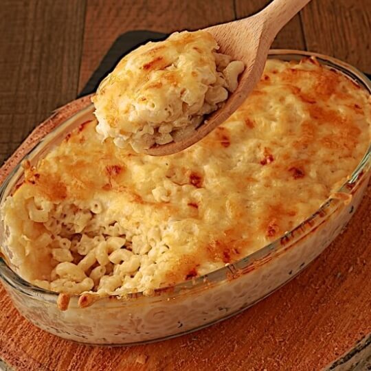 Gratin de Coquillettes Bio, moelleux de Béchamel au parfum de Beaufort