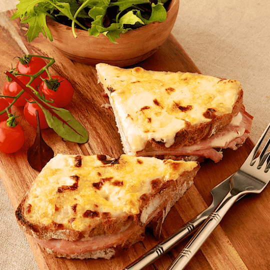 Croque-Monsieur campagne, Béchamel Bio Président légèrement gratinée