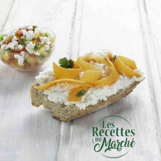 Tartine Carotte Fraîcheur et Verrine colorée au chèvre Extra -Frais