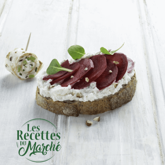 Tartine de betteraves croquantes<br>et Wrap acidulé