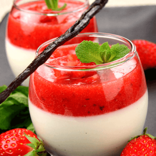 Panna cotta à la fraise