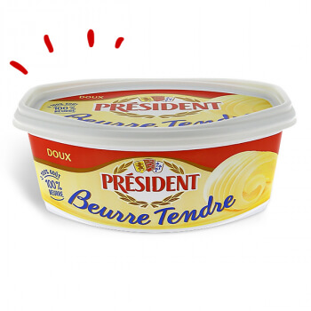 Beurre tendre Président au format 500 grammes