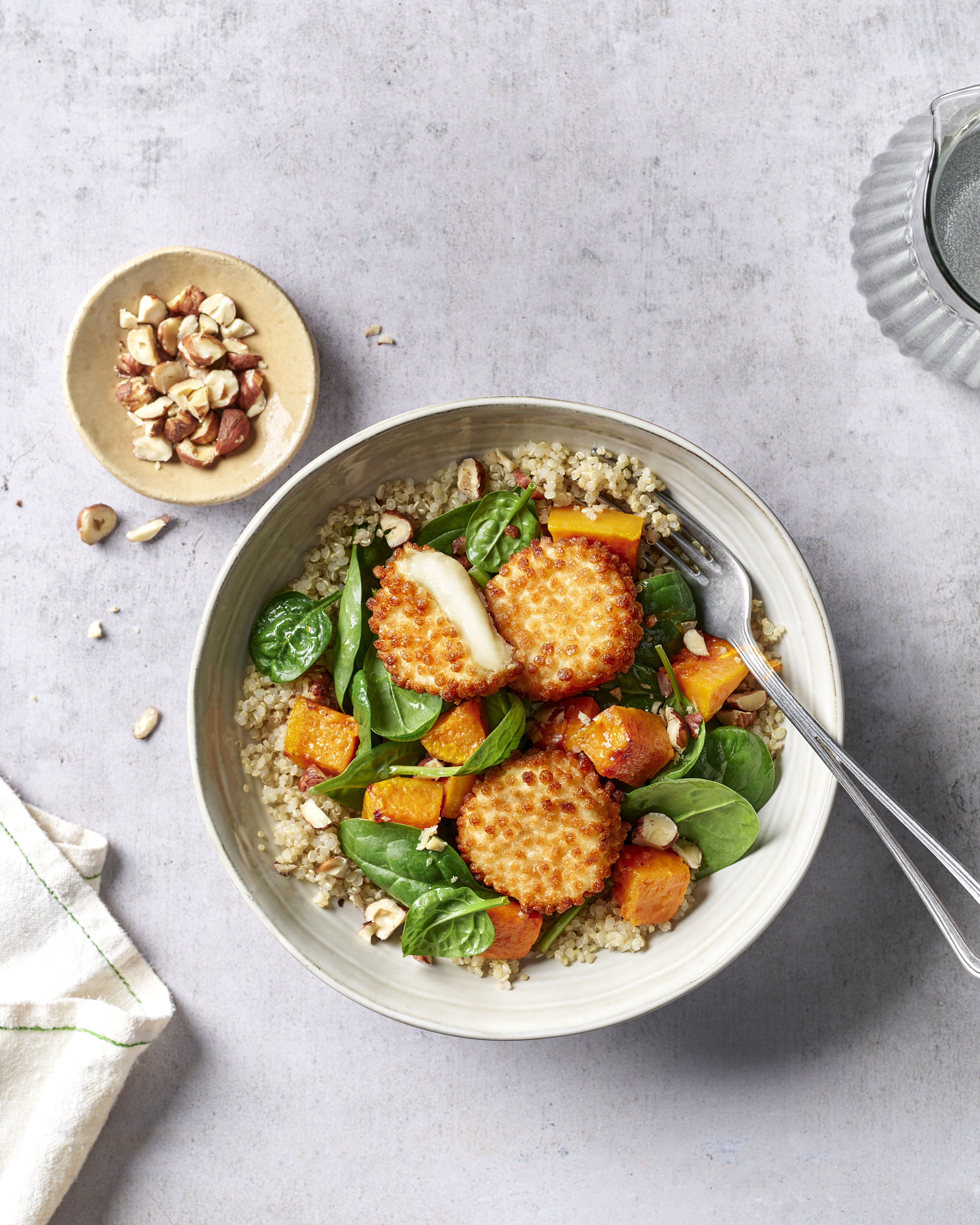 Salade palets emmental butternut épinards